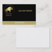 先史時代の動物のロゴ金ゴールドバッファロー 名刺 (正面/裏面)