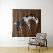 先史時代の動物の毛で覆われた雄牛 タペストリー (インサイチュ)