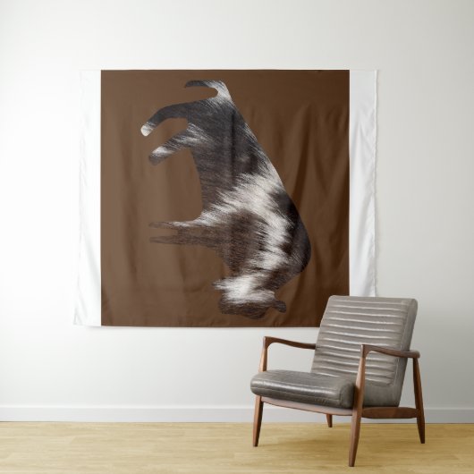 先史時代の動物の毛で覆われた雄牛 タペストリー (インサイチュ(横))