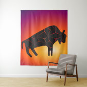 先史時代の動物の炎のバイソン タペストリー (インサイチュ)