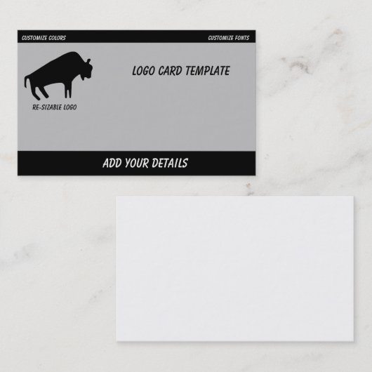 先史時代の動物ブラックバッファローバイソン 名刺 (正面/裏面)