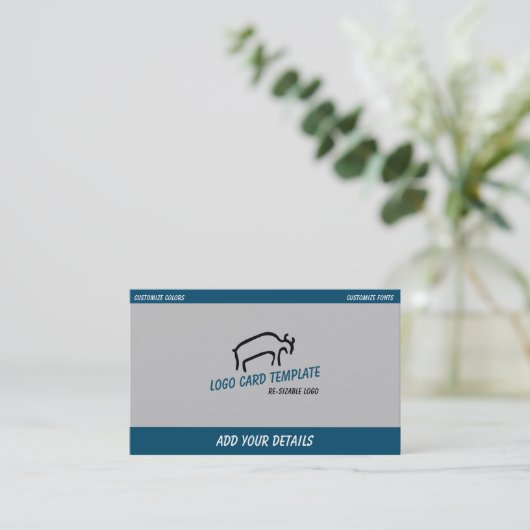 先史時代の動物ブル 名刺 (スタンド正面)