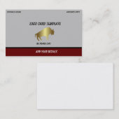 先史時代の動物金ゴールドバッファロー 名刺 (正面/裏面)