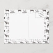 先史時代の動物 – ウールマンモスとメガセロス ポストカード (裏面)