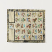 先史時代の動物 – 恐竜、哺乳類、魚 タペストリー (正面(横))