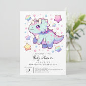 先史時代の夢の恐竜の赤ちゃんシャワー 招待状 (スタンド正面)