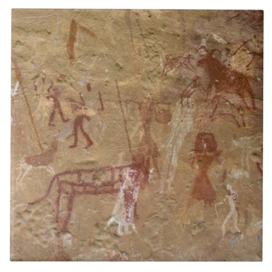 先史時代の岩絵、アカクス、サハラ タイル (正面)