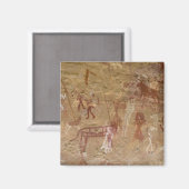 先史時代の岩絵、アカクス、サハラ マグネット (正面/裏面)