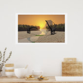 先史時代の川プリント ポスター (キッチン)