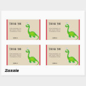 先史時代の恐竜ありがとう 長方形シール (シート)