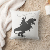 先史時代の恐竜に乗ったカウボーイ クッション (ブランケット)