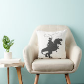 先史時代の恐竜に乗ったカウボーイ クッション (椅子)