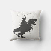 先史時代の恐竜に乗ったカウボーイ クッション (裏面)