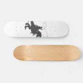 先史時代の恐竜に乗ったカウボーイ スケートボード (横)