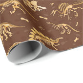 先史時代の恐竜の化石 ラッピングペーパー (ロールコーナー)
