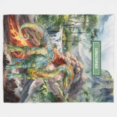 先史時代の恐竜の毛布のギフトボーイズ誕生日 フリースブランケット (正面(横))