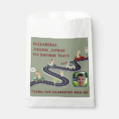 先史時代の恐竜カラフルの群れ フェイバーバッグ (正面)