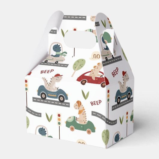 先史時代の恐竜カラフルの群れ フェイバーボックス (裏面サイド)