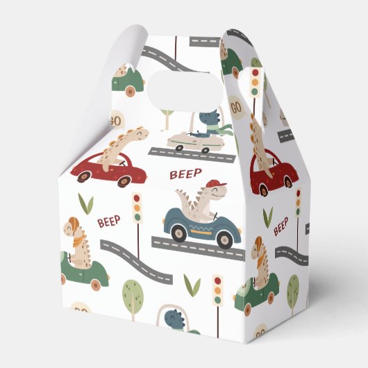 先史時代の恐竜カラフルの群れ フェイバーボックス (正面サイド)