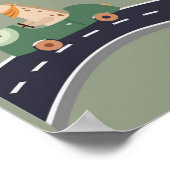 先史時代の恐竜カラフルの群れ ポスター (角)