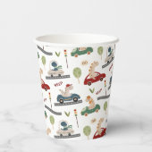 先史時代の恐竜カラフルの群れ 紙コップ (裏面)