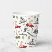 先史時代の恐竜カラフルの群れ 紙コップ (右)