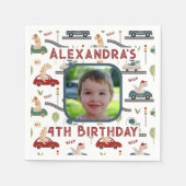 先史時代の恐竜カラフル群写真 スタンダードカクテルナプキン (正面)