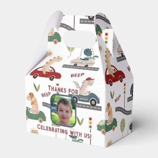 先史時代の恐竜カラフル群写真 フェイバーボックス (裏面サイド)