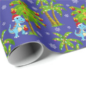 先史時代の恐竜クリスマスパーティーラップ ラッピングペーパー (ロールコーナー)