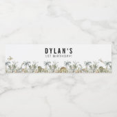 先史時代の恐竜テーマ誕生日 ペットボトルラベル (シングルラベル)