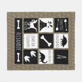 先史時代の恐竜ディグ&名前 フリースブランケット (正面(横))