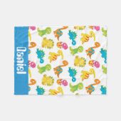 先史時代の恐竜パターンベビーブランケット フリースブランケット (正面(横))