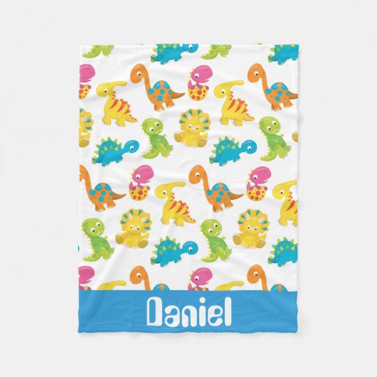 先史時代の恐竜パターンベビーブランケット フリースブランケット (正面)