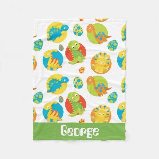 先史時代の恐竜パターンベビーブランケット フリースブランケット (正面)