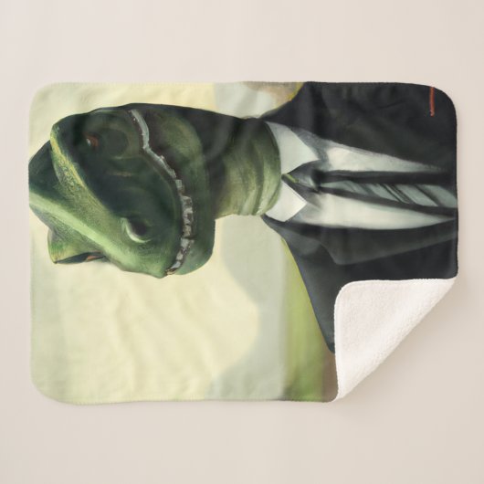 先史時代の恐竜ビジネスマン、おもしろいAI生成 シェルパブランケット (正面(横))