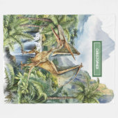 先史時代の恐竜ボーイズ誕生日毛布カスタム体 フリースブランケット (正面(横))