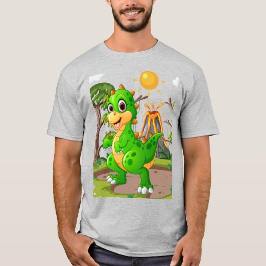 先史時代の恐竜ワールド Tシャツ (正面)