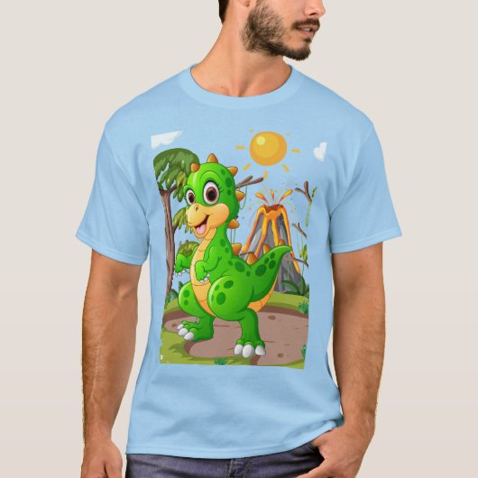 先史時代の恐竜ワールド Tシャツ (正面)