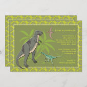 先史時代の恐竜招待状 招待状 (正面/裏面)