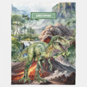 先史時代の恐竜誕生日毛布ボーイズギフト フリースブランケット (正面)