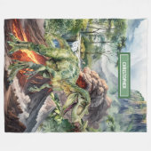 先史時代の恐竜誕生日毛布ボーイズギフト フリースブランケット (正面(横))