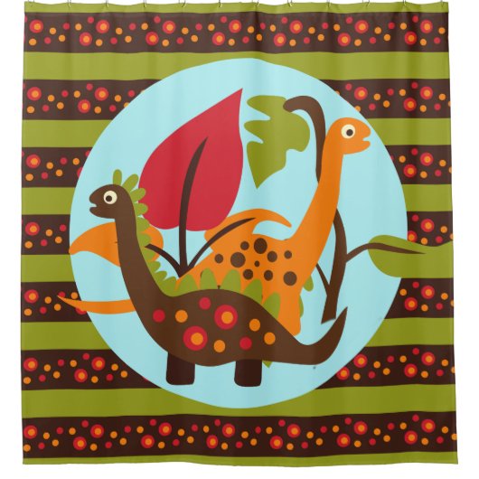 先史時代の恐竜 シャワーカーテン (正面)