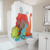 先史時代の恐竜 シャワーカーテン (インサイチュ)