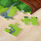 先史時代の森の子供の恐竜のおもしろい ジグソーパズル (側面)