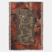 先史時代の洞窟壁画の鹿の群れの野生動物2 スローブランケット (正面縦)