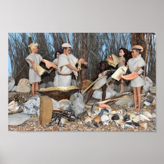 先史時代の狩りの準備。 ポスター (正面)