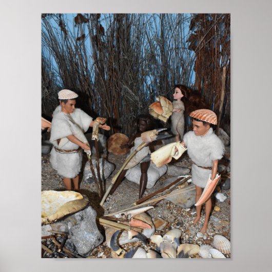 先史時代の狩りの準備。 ポスター (正面)