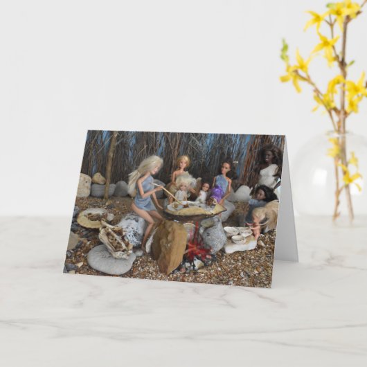 先史時代の生活 カード (黄色い花)