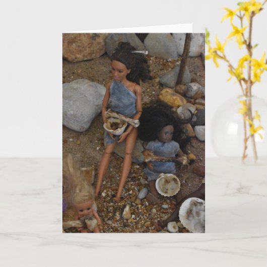 先史時代の生活 カード (黄色い花)