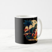 先史時代の白亜紀恐竜ジュラ紀ティラノス コーヒーマグカップ (正面右)